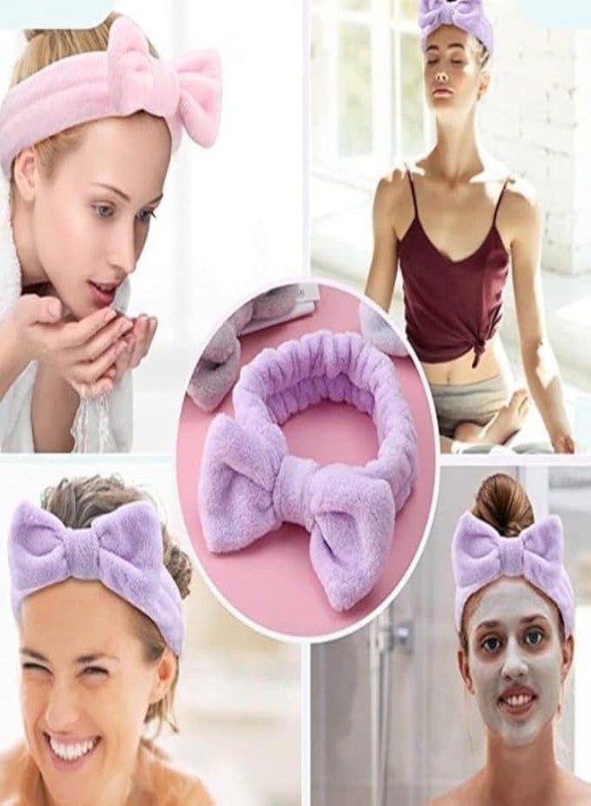 SINGTHITA Spa Headband with Bow, Soft Microfibre, Non-Slip, Stretchy, for Washing Face, Mask, Bath, Yoga, Pack Of 1 (Pack of 2) - Image 4