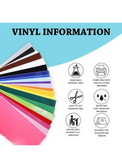 UCEC Smart Vinyl Removable, Matless Cutting, 52 Pack(5.5X12In) 22 Colors - For Cricut Joy Vinyl, For Diy Projects, For Decor Sticker, Accessories And Supplies, Decoration Vinyl  - Image 2