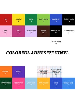 UCEC Smart Vinyl Removable, Matless Cutting, 52 Pack(5.5X12In) 22 Colors - For Cricut Joy Vinyl, For Diy Projects, For Decor Sticker, Accessories And Supplies, Decoration Vinyl  - Image 5