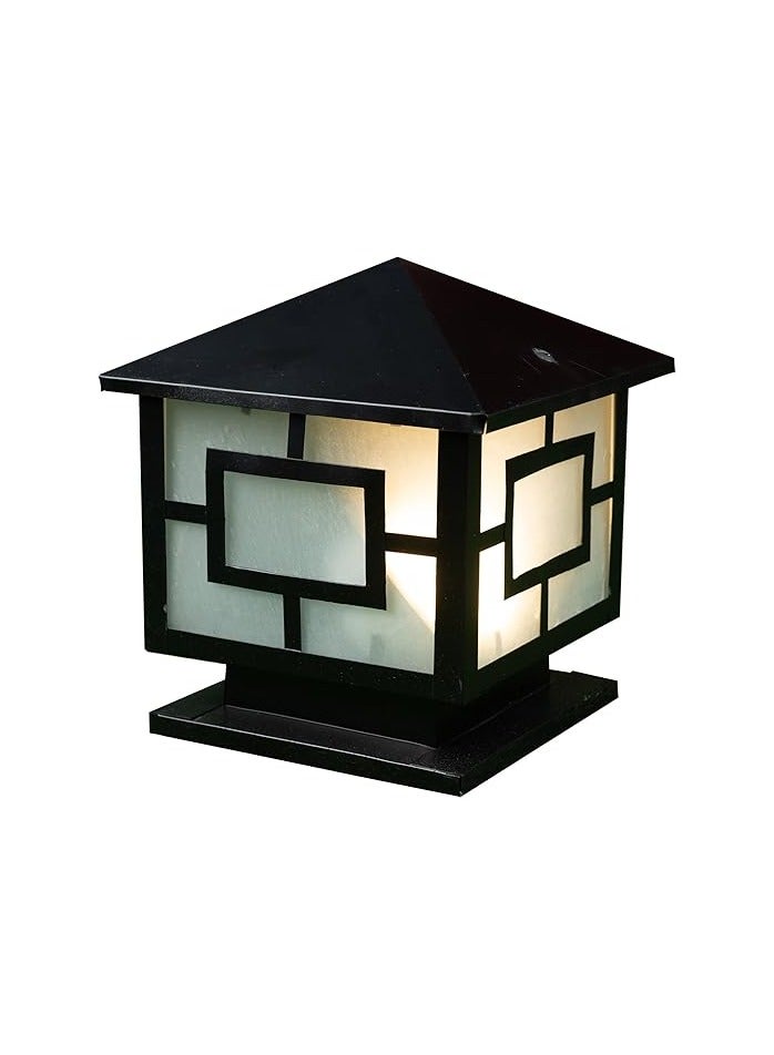 الروضة للإضاءة فانوس سور 1 لمبة | فانوس جداري للإضاءة الخارجية - اسود 20x20x20 سم - Image 1