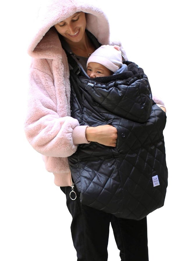 7 A.M. 7AM Enfant Baby Carrier Cover - K-Poncho Universal Fit Winter Ultra Soft Plush Lining, Water Repellent Bunting Bag with Adjustable Hood, Multifunctional Stroller & Car Seat Blanket Cover - Image 1