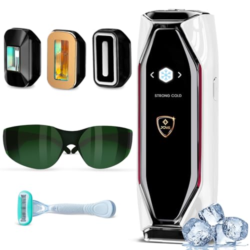 JOVS Laser Hair Removal, 37°F Painless Hair Removal Device with Sapphire Ice-Cooling, 3 in 1 Hair Removal & Skin Rejuvenation for Women and Men, 8 Modes Skin Care for Whole Body, Touch Screen, White - Image 1