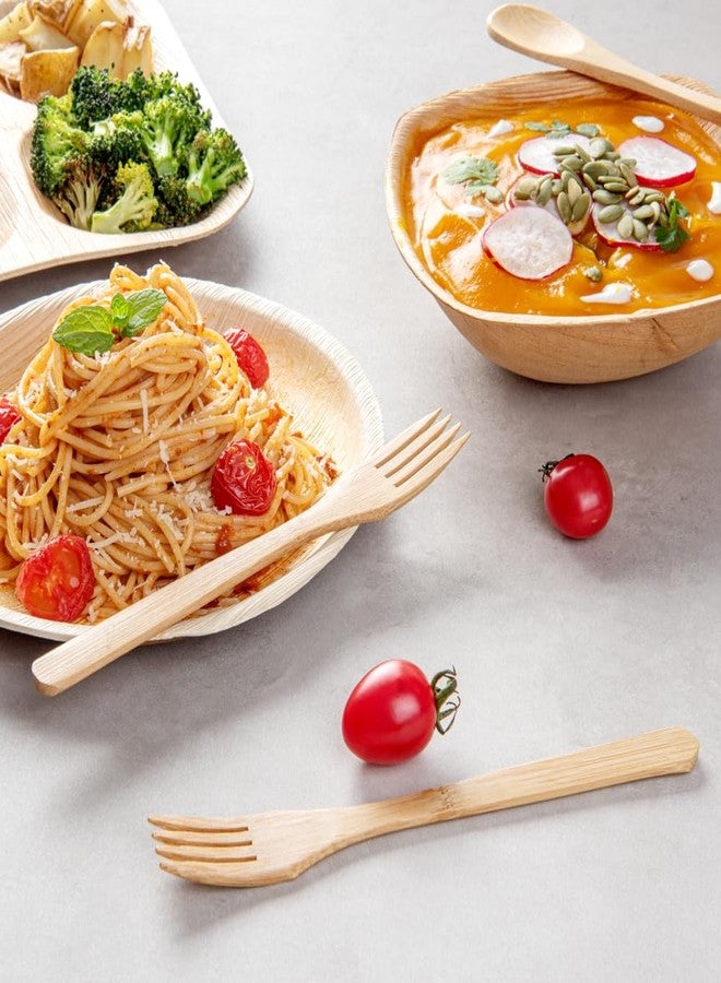 Restaurantware 8 Inch Disposable Bamboo Forks 100 Bamboo Forks- Sustainable Durable Bamboo Eating Forks For Picnics Birthdays Catered Events And Weddings - Image 4