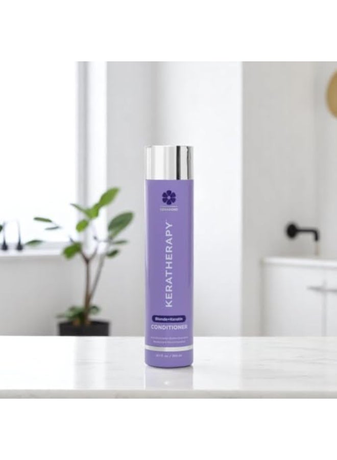 KERATHERAPY Keratin Infused Totally Blonde Violet Toning Conditioner 101 fl oz 300 ml Keratin Therapy Purple Conditioner for Blonde Hair Brassy Silver Highlighted Sulfate Paraben Free - Image 3
