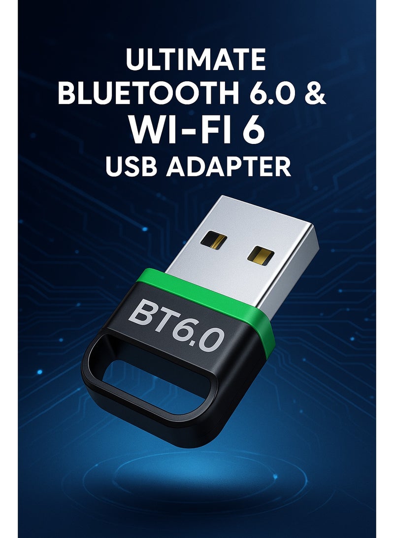 Orange Life Ultimate Bluetooth 6.0 & WiFi 6 USB Adapter | Dual-Band 2.4/5GHz High-Speed Wireless Dongle | Plug-and-Play for Windows/Linux | Connect 7 Devices Simultaneously - Image 2