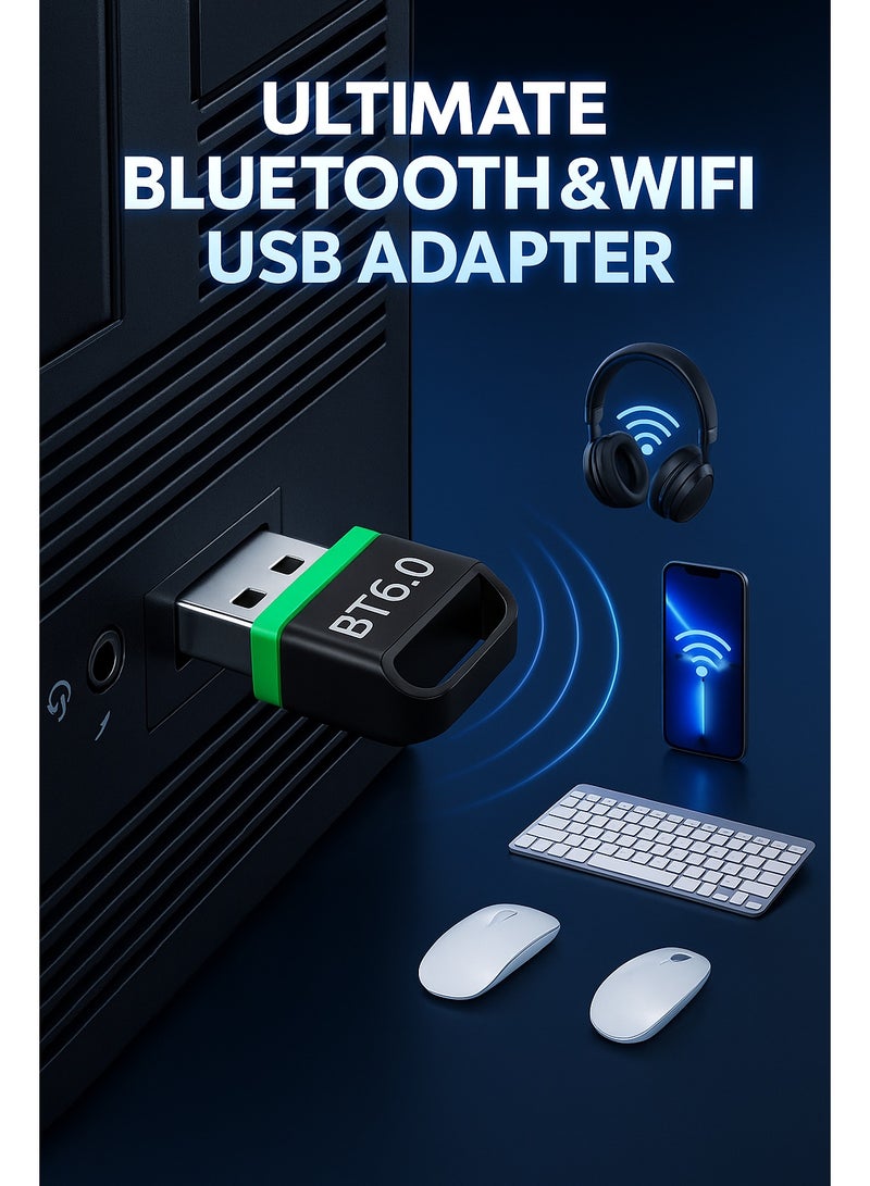 Orange Life Ultimate Bluetooth 6.0 & WiFi 6 USB Adapter | Dual-Band 2.4/5GHz High-Speed Wireless Dongle | Plug-and-Play for Windows/Linux | Connect 7 Devices Simultaneously - Image 5