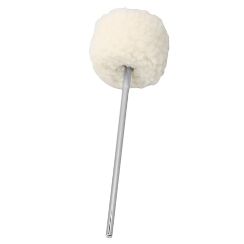 lovermusic Lovermusic 19.4x0.6cm Stainless Steel Shaft Bass Kick Drum Beater White Felt Pedal Beater Head Drum Instrument Accessories - Image 1