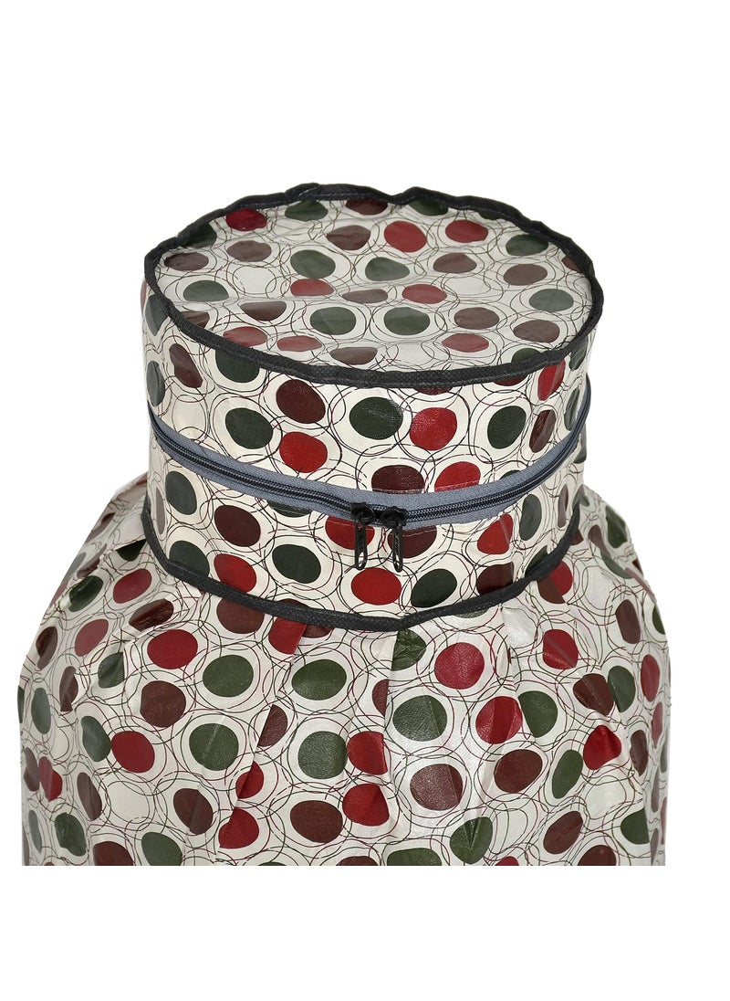 Kuber Industries Kuber Industries Circle Design StainDustWater Proof PVC Lpg Gas Cylinder Cover Maroon CreamHS43KUBMART25614 Standard  - Image 3