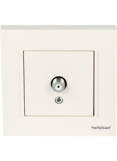 Netelsan Byobu White Satellite Socket with F Connector and Frame 