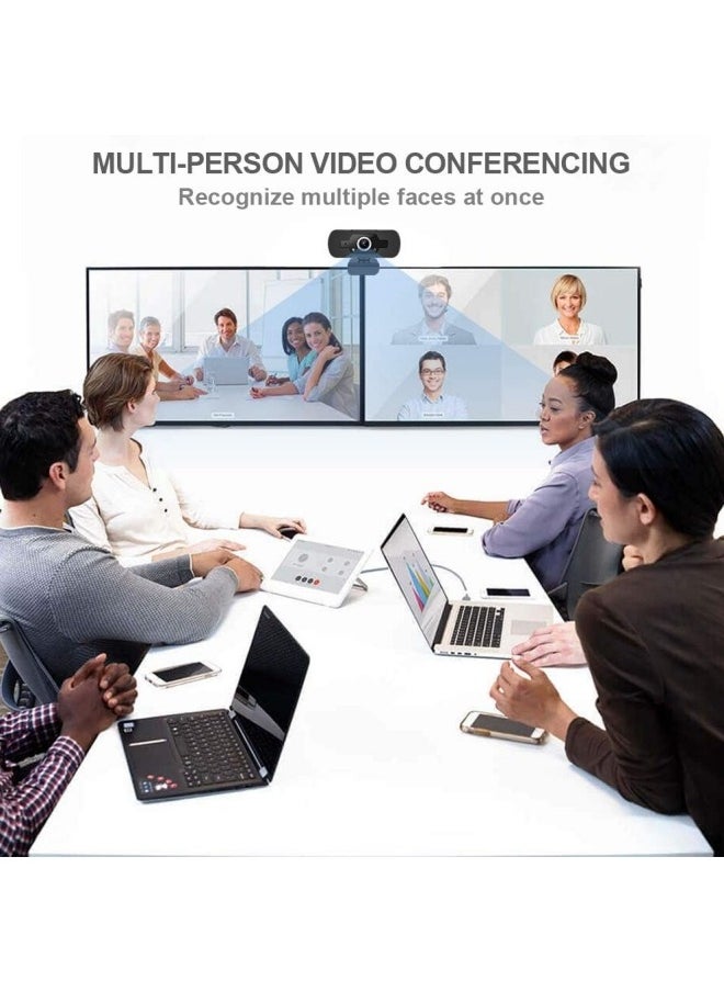 BUPY - 1080P Webcam with Microphone, 30 FPS Full HD Web Camera, 2 Mics Streaming Webcam, 360°Rotation Angle 110°View USB Camera for Calls/Conference/Laptop/Computer - Image 1