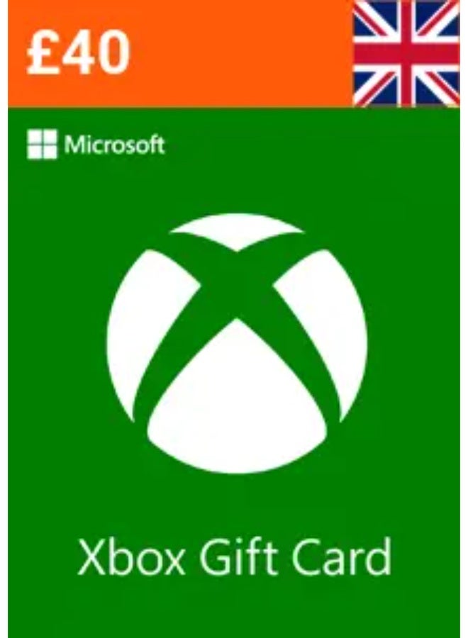 بطاقة هدايا Xbox UK بقيمة 40 جنيهًا إسترلينيًا | رصيد متجر Xbox في المملكة المتحدة