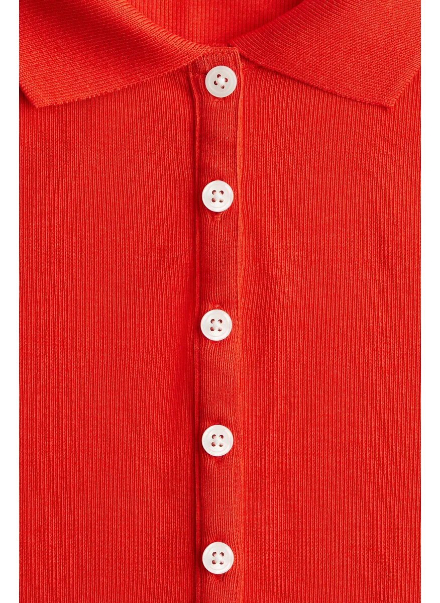 H&M Ribbed Polo Shirt