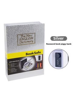 Generic Creative Dictionary Book Safe Plastic Piggy Bank Key Safe English Dictionary Password Box Piggy Bank-Color:[large Code Model] Silver-682b Book Money Bank  - Image 1