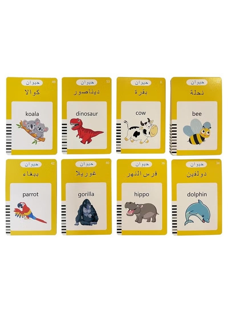 English and Arabic language learning toys for boys and girls aged 3 4 5 6 years, flash cards with 224 words for speech therapy and autism for children with autism, Montessori toys  - Image 4