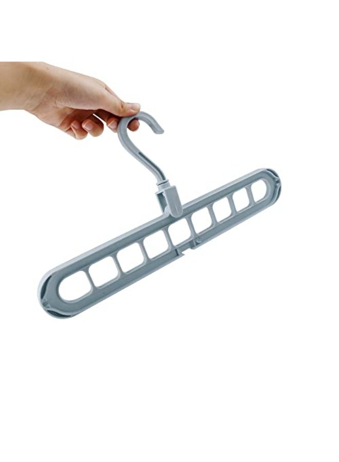 5 Pcs Closet Organizer and Storage, Space Saving Hanger Multifunctional Clothes Hanger Organizer Rotating Anti-Slip Folding (Color : Gray)  - Image 4