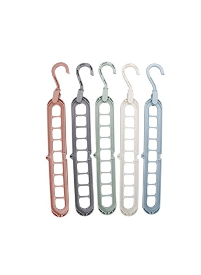 5 Pcs Closet Organizer and Storage, Space Saving Hanger Multifunctional Clothes Hanger Organizer Rotating Anti-Slip Folding (Color : Gray)  - Image 2
