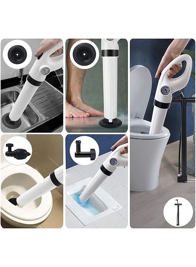 DAREU Electric High-Pressure Drain Blaster – Cordless Pneumatic Sewer Unclogger with Interchangeable Heads, Reusable Drain Cleaner for Toilet, Sink, Bathtub & Floor Drain - Image 2