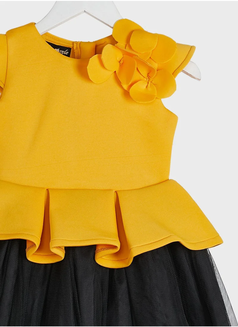 Little Golden Apple Little Cut Sleeve Dress