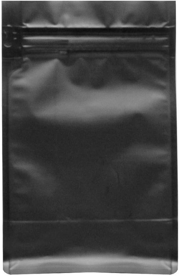 AwePackage 12 oz Resealable Zipper Box Pouch Coffee Bag with valve  Flat Bottom Pull Tab 50 Matte Black Wide - Image 2