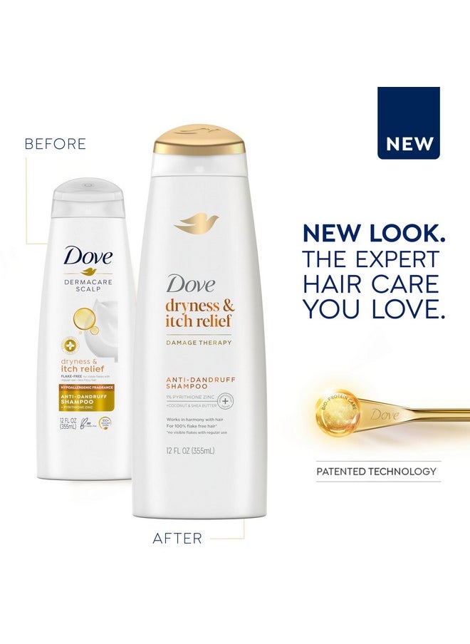 Dove - Dermacare Scalp Anti Dandruff Shampoo Dryness And Itch Relief For Dry And Itchy Scalp Dry Scalp Treatment With Pyrithione Zinc 12 Fl Oz - Image 1
