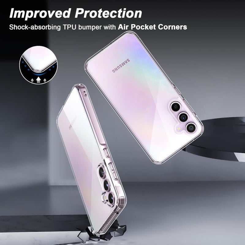 Nishtech غطاء خلفي شفاف هجين ناعم رفيع مضاد للغبار لجهاز سامسونج جالكسي A55 5G (2024) مع حماية الكاميرا - Image 3