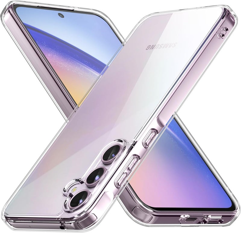 Nishtech غطاء خلفي شفاف هجين ناعم رفيع مضاد للغبار لجهاز سامسونج جالكسي A55 5G (2024) مع حماية الكاميرا - Image 1