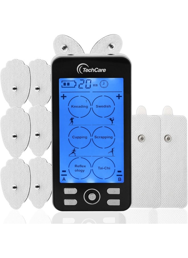 TechCare Massager Tens Unit Plus 24C Ultimate Massager Muscle Stimulator Device Machine Pulse Massager With Protective Cover Case Sciatica Plantar Fasciitis Tennis Elbow Back Shoulder Neck  - Image 3