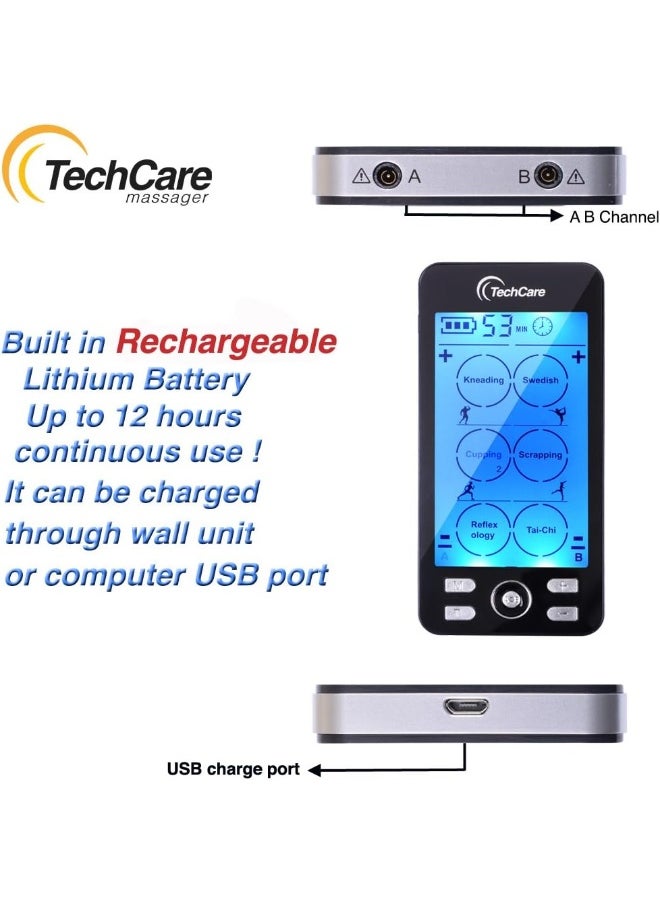 TechCare Massager Tens Unit Plus 24C Ultimate Massager Muscle Stimulator Device Machine Pulse Massager With Protective Cover Case Sciatica Plantar Fasciitis Tennis Elbow Back Shoulder Neck  - Image 4