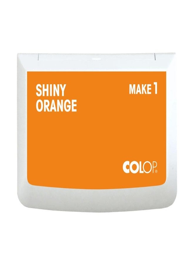 COLOP Make Series Premium Ink Stamp Pad – Standard Water-Based & Acid-Free Non-Toxic Ink for Rubber Stamps, Crafting, and Scrapbooking (Shiny Orange, 3.5" x 1.94") - Image 1