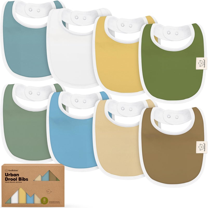 KeaBabies 8-Pack Organic Baby Bibs for Boys, Girls - Soft Cotton Drooling and Teething Baby Bibs, Baby Girl Bibs, Baby Boy Bibs, Baby Drool Bibs for Baby Girl, Boy, Newborn Infant Bibs (Daybreak) - Image 1