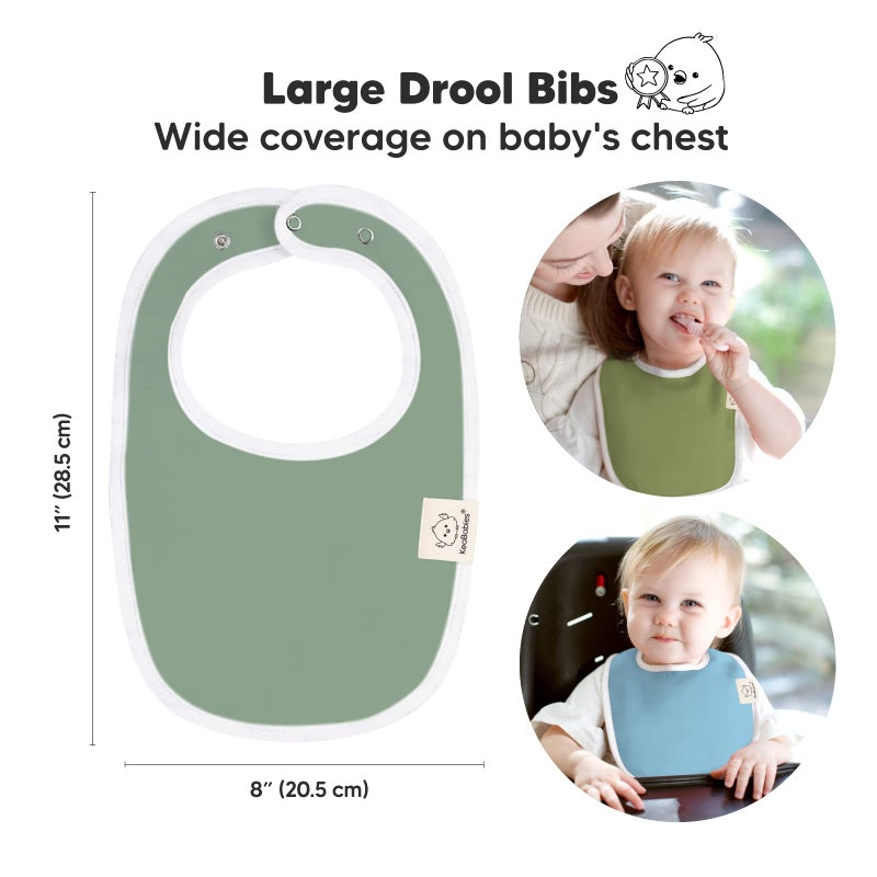 KeaBabies 8-Pack Organic Baby Bibs for Boys, Girls - Soft Cotton Drooling and Teething Baby Bibs, Baby Girl Bibs, Baby Boy Bibs, Baby Drool Bibs for Baby Girl, Boy, Newborn Infant Bibs (Daybreak) - Image 2