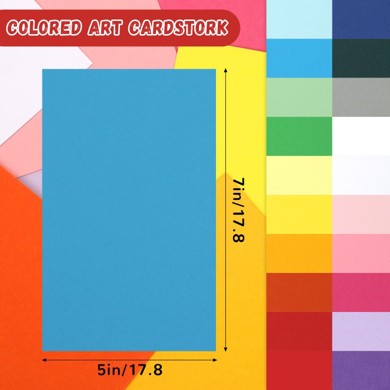 Nitelemn 100 Sheets Rainbow Colored Cardstock Index Card Blank Colorful Thick Paper 92LB/250gsm Cards Stock for Invitations, Postcards, Photos, DIY Crafts Greeting Card Making Scrapbook Supplies (5 x 7Inch) - Image 2