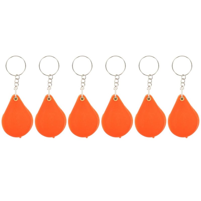 6 Pcs Mini Magnifier Keychain Foldable Pocket Magnifying Glass Orange Key Ring for Reading Seniors Low Vision - Image 2