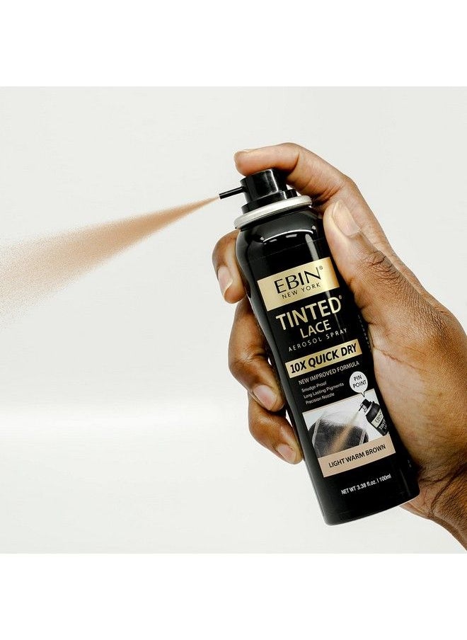 EBIN NEW YORK 10X Quick Dry Tinted Lace Spray Medium Dark Brown 3.38Oz/ 100Ml | Quick Dry Water Resistant No Residue Even Spray Matching Skin Tone Natural Look  - Image 5