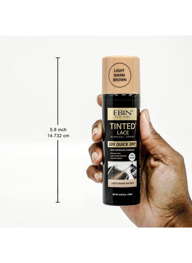 EBIN NEW YORK 10X Quick Dry Tinted Lace Spray Medium Dark Brown 3.38Oz/ 100Ml | Quick Dry Water Resistant No Residue Even Spray Matching Skin Tone Natural Look  - Image 4