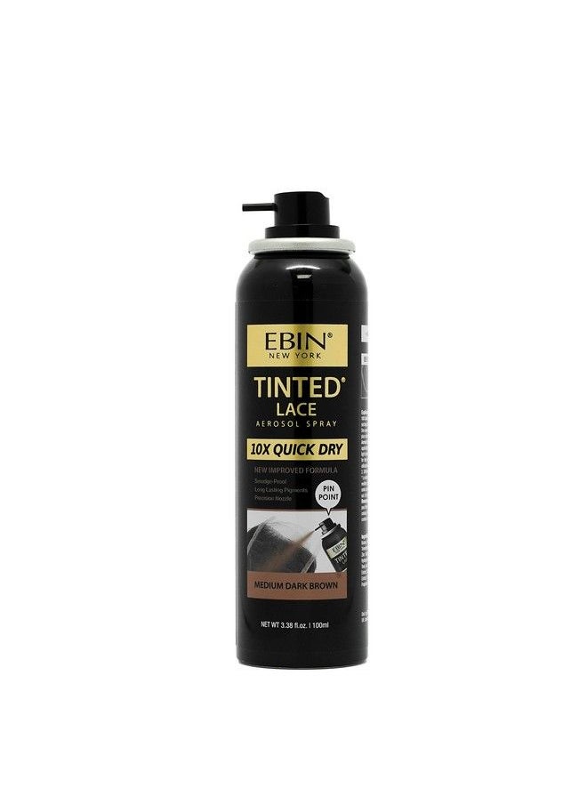 EBIN NEW YORK 10X Quick Dry Tinted Lace Spray Medium Dark Brown 3.38Oz/ 100Ml | Quick Dry Water Resistant No Residue Even Spray Matching Skin Tone Natural Look  - Image 3