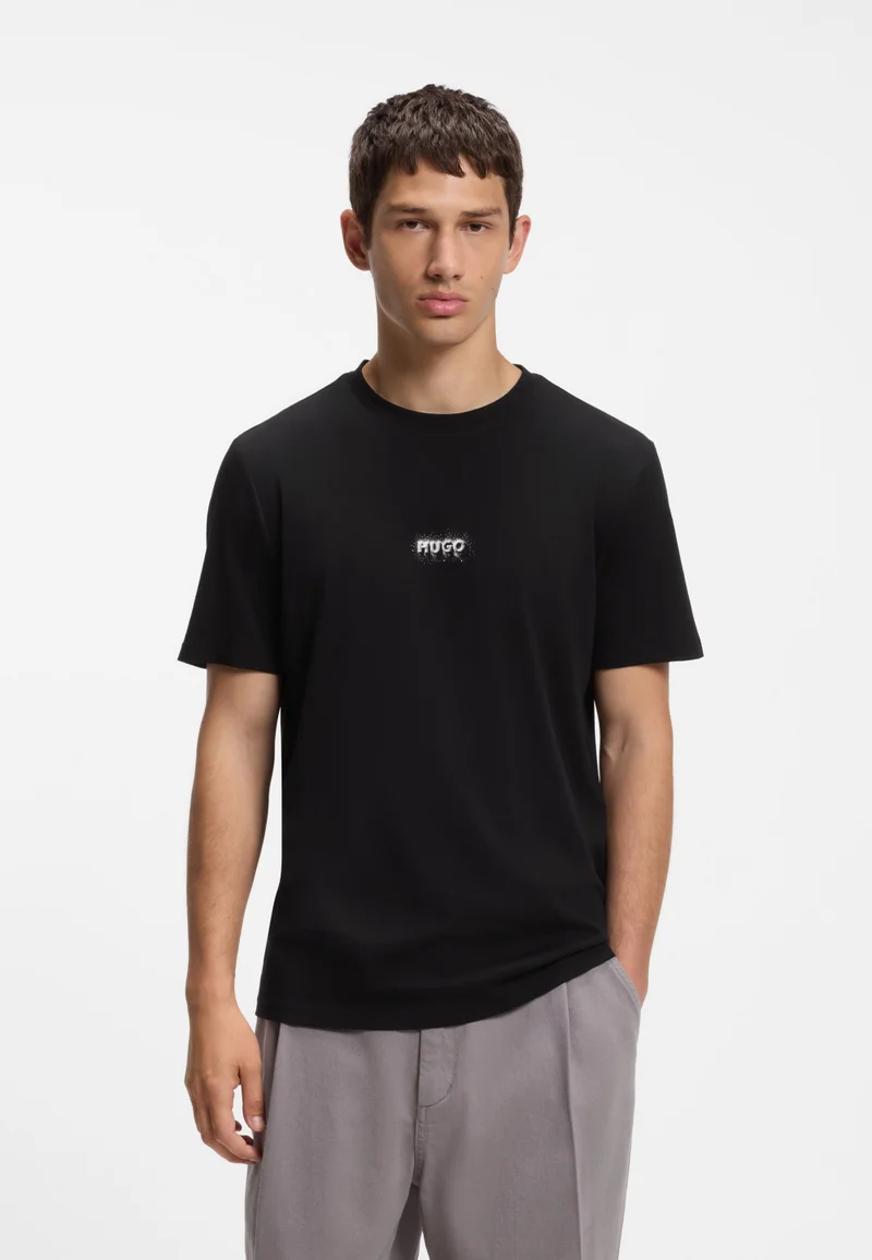 HUGO Cotton T-shirt with logo print