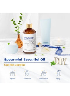 HIQILI زيت النعناع العطري 100 مل للعناية بالبشرة - درجة معالجة نقية 100% - 3.38 أونصة سائلة.  - Image 5