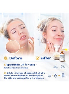HIQILI زيت النعناع العطري 100 مل للعناية بالبشرة - درجة معالجة نقية 100% - 3.38 أونصة سائلة.  - Image 3
