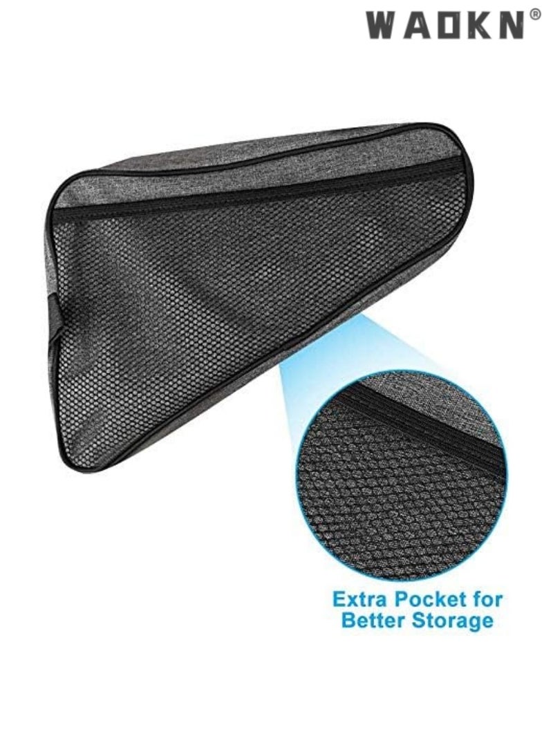 WAOKN Bike Bicycle Triangle Frame Bag,Bike Bicycle Storage Bag Pack, Bike Accessories, Road Mountain Cycling Saddle Pouch Bag, Professional Bicycle Accessories Bag, Durable, Water-Resistant (Grey)  - Image 3