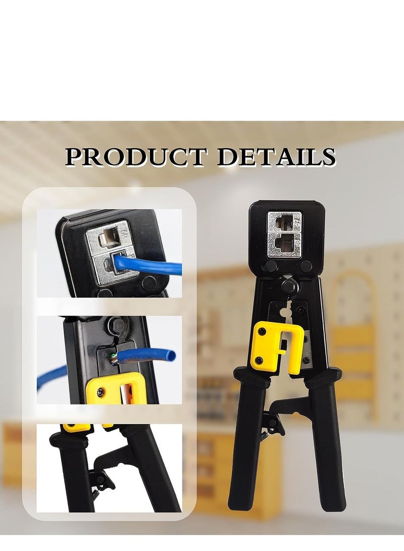 واي آند دي RJ45 Crimp Tool,Pass Through Connector End With Cat6 Crimping Tool Kit, for RJ45/RJ12 Regular and End-Pass-Through connectors - Image 1