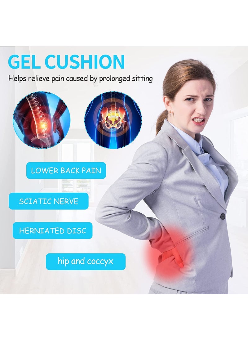 Rhymad Gel Seat Cushion Double Thick Egg Gel Seat Cushion with NonSlip Cover Breathable Honeycomb Gel Cushion for Pressure Relief Back Pain for Home Office Chair Cars Wheelchair 16x14x16inch  - Image 5