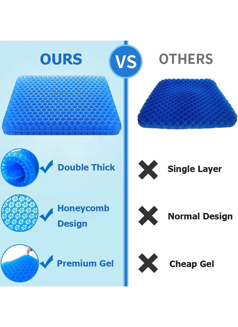 Rhymad Gel Seat Cushion Double Thick Egg Gel Seat Cushion with NonSlip Cover Breathable Honeycomb Gel Cushion for Pressure Relief Back Pain for Home Office Chair Cars Wheelchair 16x14x16inch  - Image 4