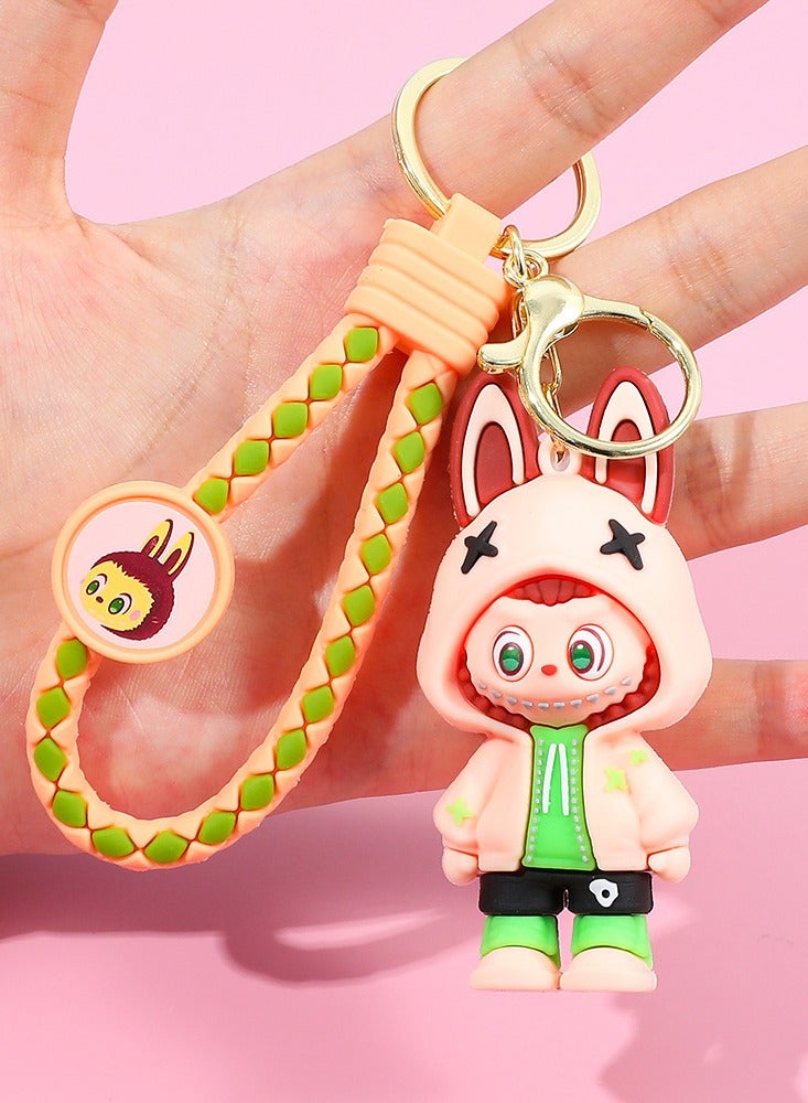 Aramu labubu Key chains, cartoon bucktoothed dolls, schoolbags, pendants, car key chains, small gifts - Image 1