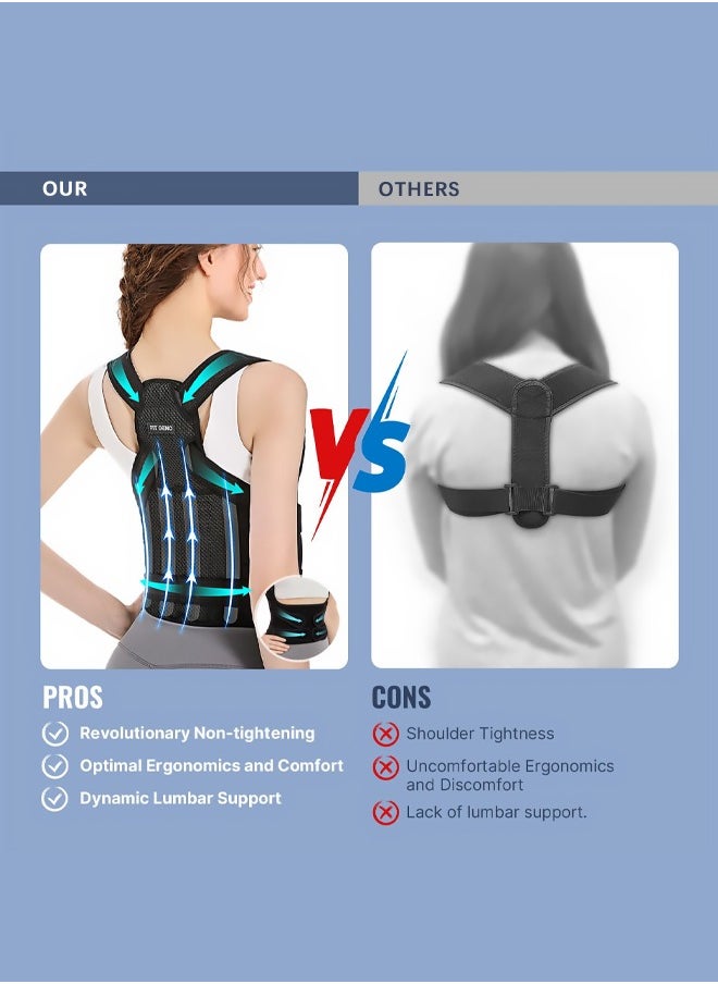 Bukela Adjustable Back Brace Posture Corrector for Men and Women - Lumbar Support and Shoulder Straightener for Upper and Lower Back Pain Relief - Effective Scoliosis,Thoracic Spine Correction and Posture Trainer  - Image 2