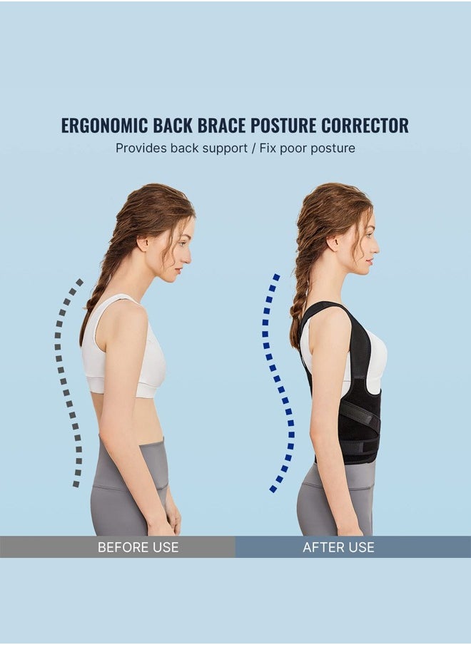 Bukela Adjustable Back Brace Posture Corrector for Men and Women - Lumbar Support and Shoulder Straightener for Upper and Lower Back Pain Relief - Effective Scoliosis,Thoracic Spine Correction and Posture Trainer  - Image 4