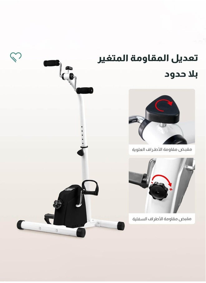 XiuWoo Hand and foot rehabilitation exercises, Adjustable Pedal Exerciser Bicycle Hand Arm Leg Pedaler Indoor Cycling Fitness Equipment with Non-slip Feet Pad for Seniors Elderly Total Body Workout  - Image 2