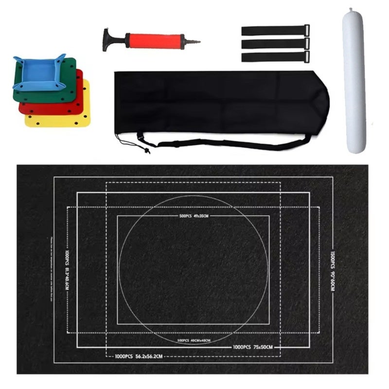 Jigsaw Puzzle Mat: Black Felt Roll Up Mat - Large Puzzle Storage Mat for Jigsaw Puzzle Enthusiasts - Image 1