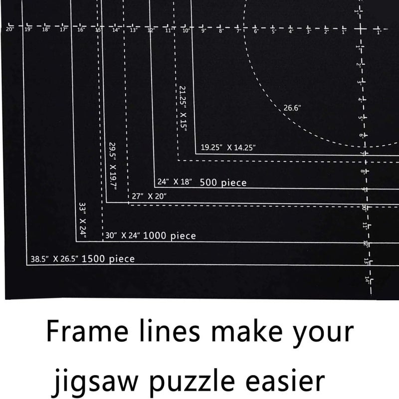 Jigsaw Puzzle Mat: Black Felt Roll Up Mat - Large Puzzle Storage Mat for Jigsaw Puzzle Enthusiasts - Image 2