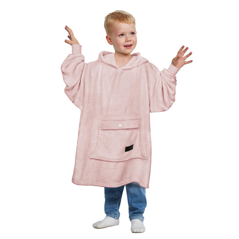 Catalonia Catalonia Wearable Blanket Hoodie for Kids  Oversized Wearable Fleece Pullover with Large Front Pocket  Ages 4-12  Valentine's Day Gifts for Kids  - Image 1